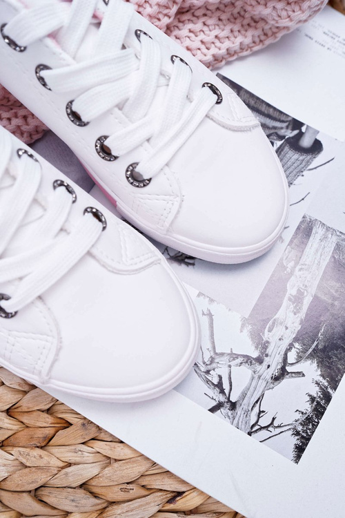 Dámské Tenisky Bílé s růžovým proužkem Nigrid2