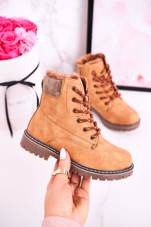 Dětské Kotníkové Boty Izolované Kožešinou Camel London