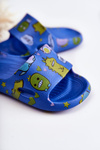 Ľahké detské flip -flops modré astro dinosaury