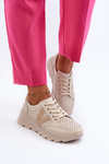 Dámské kožené lehké sportovní boty béžové Eleonori