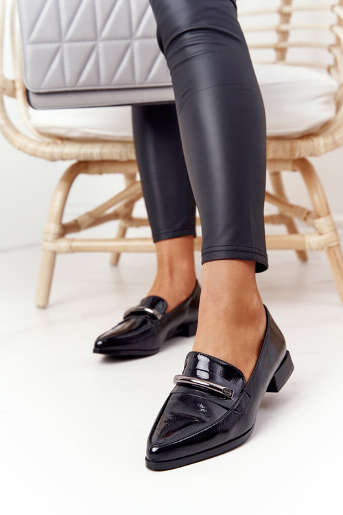 Elegantní Dámské Mokasíny S.Barski Premium Lakované černé