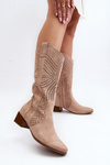 Průsvitné šněrovací boty na nízkém podpatku béžové Walea