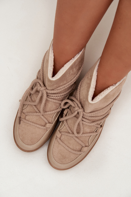 Dámske snehule s šnúrkami béžové Rebekah