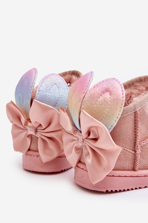 Izolované snehové topánky dievčat s ružovými mašľami Meriva