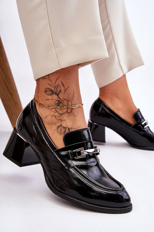 Pohodlné lakované lodičky Černé Damira