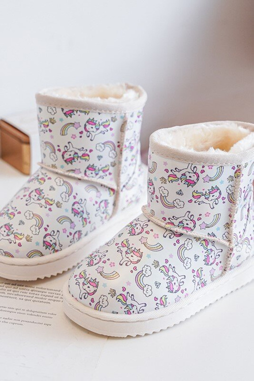 Dětské vzorované sněhule Bežové Elenet