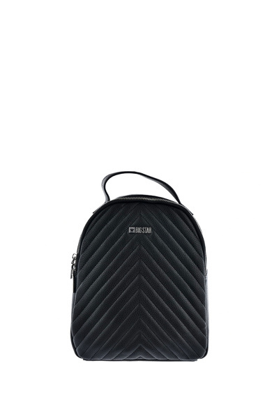 Prošívaný kožený batoh Big Star KK574059 Černý