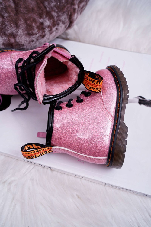 Dětské Boty zateplené Se Zipem Lakované růžové Mistor