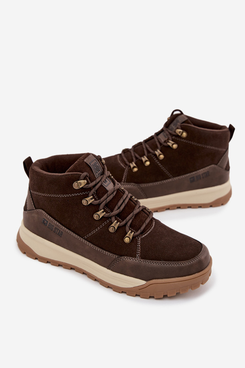 Semišové Pánské Trekingové Boty Big Star SS174263 Hnědé