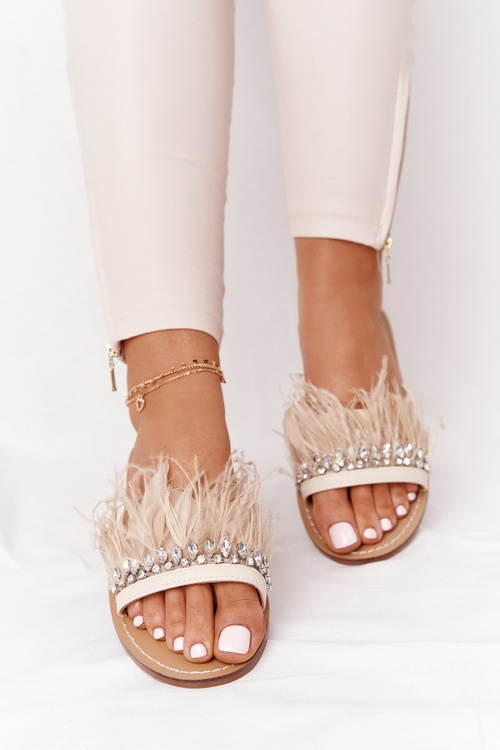 Flip -flops s perím lu boo béžová