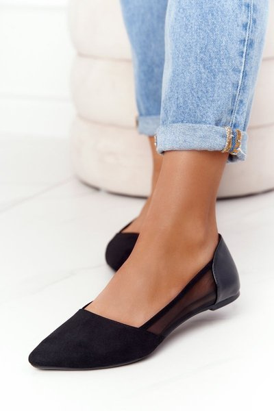 Blackle Ballerinas s mriežkou čiernu melania