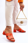 Klasické kožené papuče s nízkym oranžovým Miley