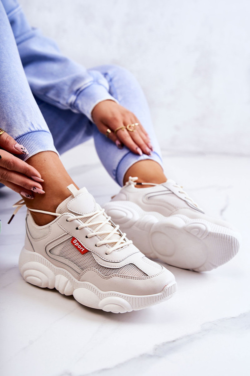 Dámské tenisky sportovní boty se síťovinou béžove Sallis