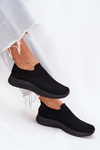 Materiálové slip-on dámské sportovní boty černé Astusa