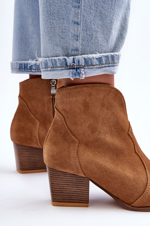 Kůže Kowbojky Botky Lewski EV28 Brązové