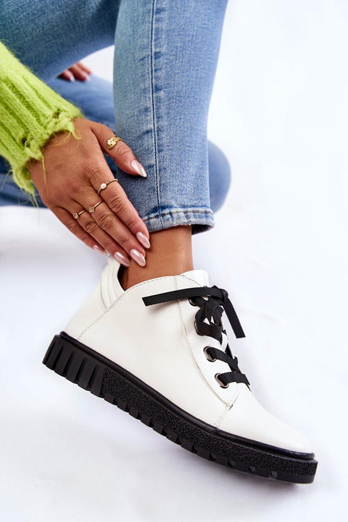 Kožené topánky Sergio leone pb210 biela