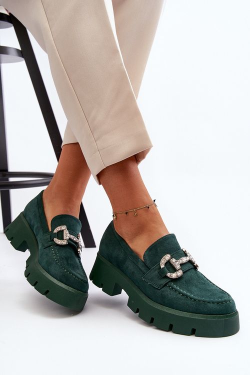Dámske mokasíny s ozdobou Zelené Ellise