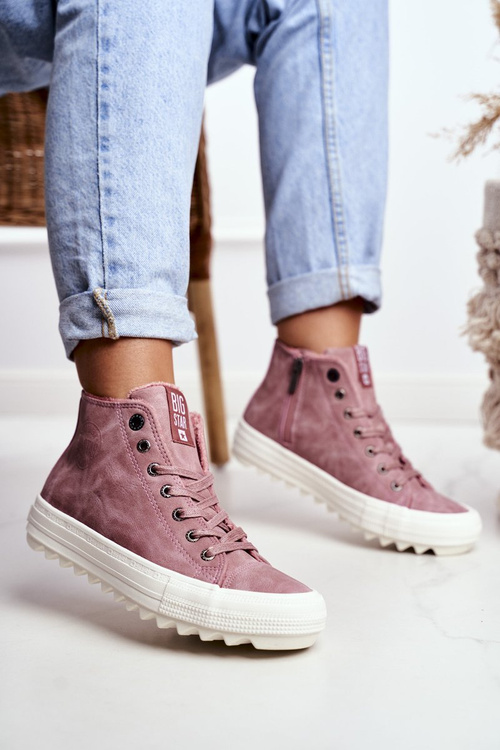 Dámske tenisky s veľkými hviezdami Vysoko izolované ružové GG274109