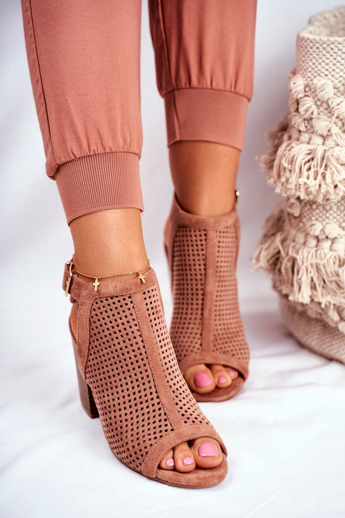 Dámske otvorené dielne peep toe ružové rajské topánky