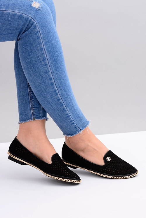 Lu Boo Čierne otvorené baleríny Lordy Styish