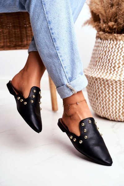 Lu Boo Dámska čierna seniorita papuče