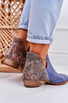 Dámska koža Maciejka Navy Blue Boots 04091-27