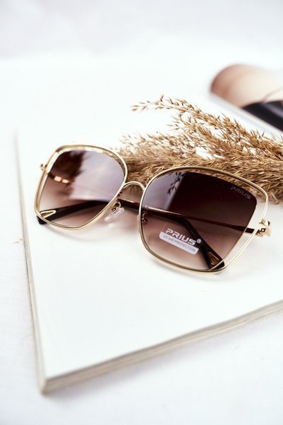 Sluneční Brýle Prius PRE-31 Zlaté Hnědý Přechod