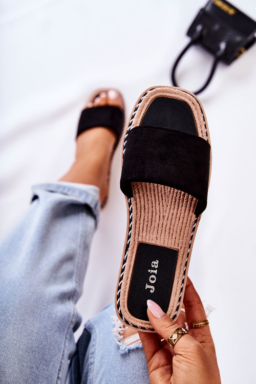 Dámsky semišový čierny západ slnka flip -flops