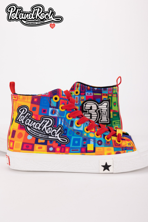 Tenisky Pol'and'Rock Festival X Big Star SS174504 Zeleno-Žlté