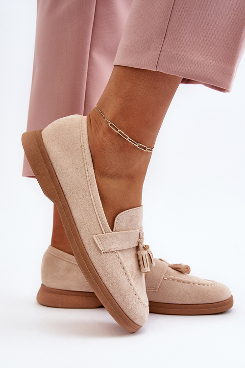 Dámske semišové mokasíny béžové Dansitu