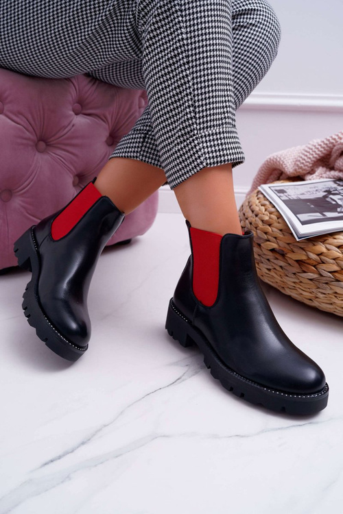 Dámske červené čierne čierne topánky