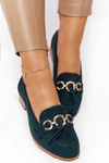 Elegantné ženské Vinceza Moccasins 10585 Suede Green