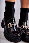 Dámske topánky s ponožkou vkĺznutá čierna Sofia