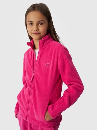 Dívčí Fleecová Mikina S Límcem Slim Fuchsie 4F