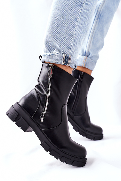 Stylové dámské boty S. Barski černé Gles