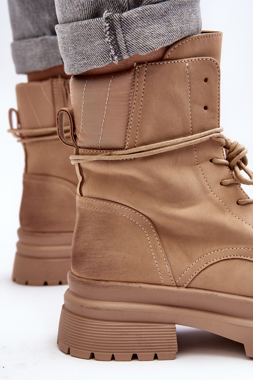 Dámské boty na hrubé podešvi béžové Narelona