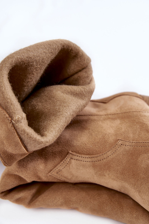 Dámské semišové kovbojské boty Lewski 3094/F Tmavě béžová