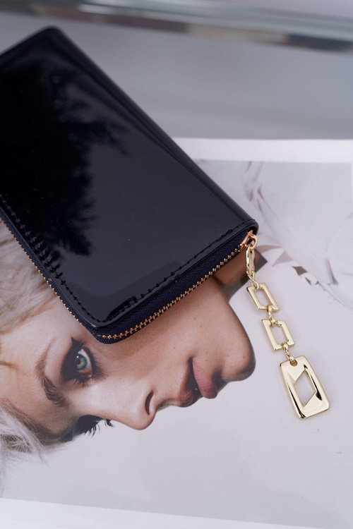 Dámske portfólio veľké námornícke modré zlaté dekoratívne zipak