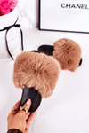 Dětské Pantofle S Kožešinou Světle Hnědá Fashionista