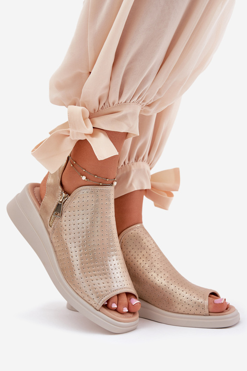 Dámské Sandály Na Klínu Zlaté Mevinette