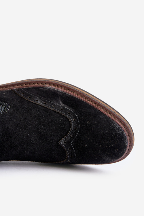 Semišové Pánske Chelsea Topánky Big Star OO174192 Čierne