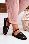 Čierne dámske ploché sandále lu boo pletené Felicia