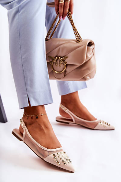 Dámské baleríny s cvočky béžove Kinley