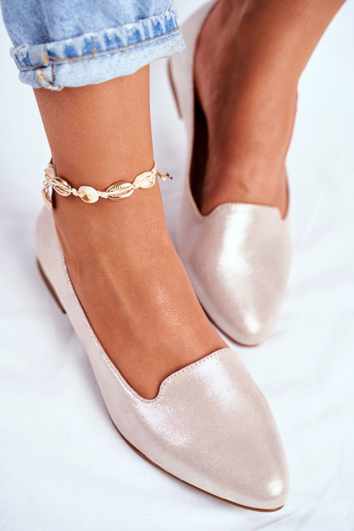 Dámské baleríny Sergio Leone Béžově zlaté BL610