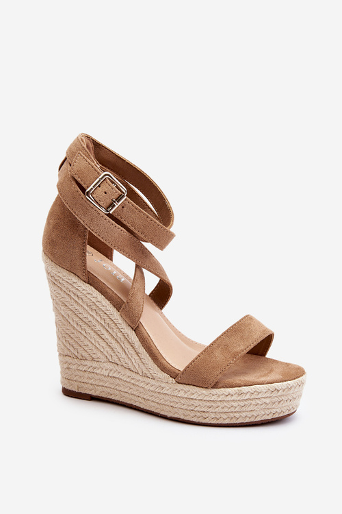 Sandále Na Kotúčik S Plechovkou Hnedé Salthe