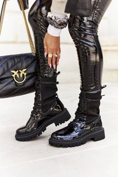 Dámska čierna maxine lakovaná pracovníčka