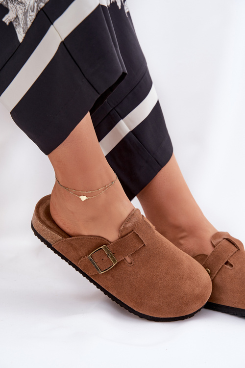 Semišové Klapky Dámske S Klipom Big Star RR274A387 Hnedé