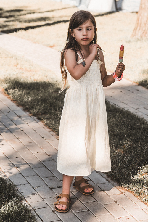 Dětské sandálky na korkové platformě se suchým zipem Camel Rorria