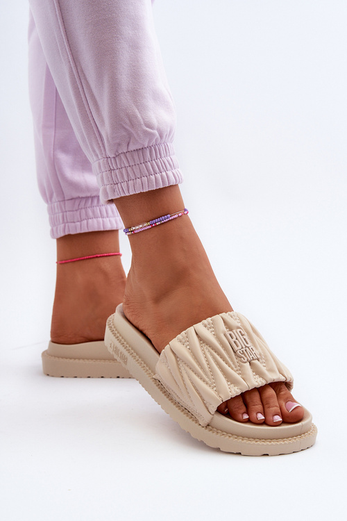 Dámské žabky na platformě Big Star NN274A746 Beige