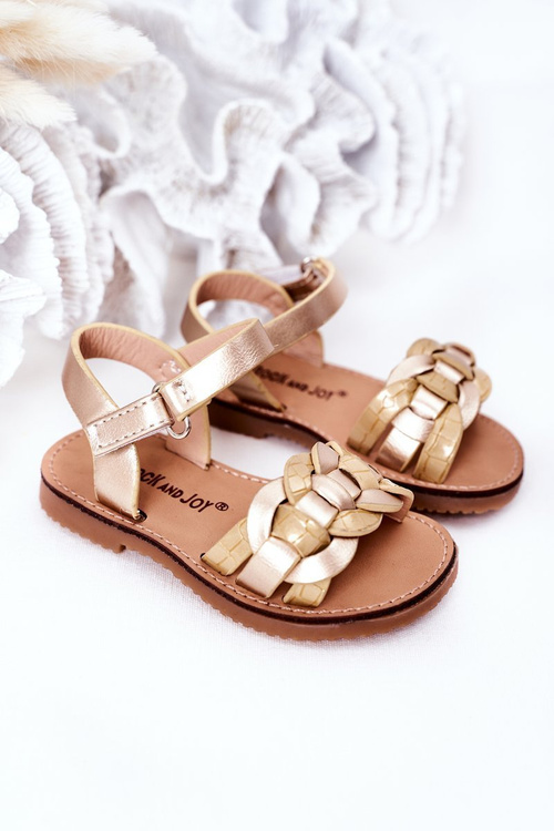 Dětské Sandály S Hadím Vzorem Zlaté Baxlee